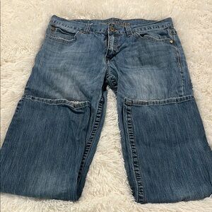 Blue Flare Wide Leg Jeans with Classic Denim Look